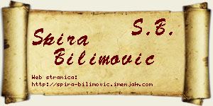 Spira Bilimović vizit kartica